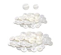 CWPFVQA 100 Botones Blancos, Accesorios De Perlas, Botones Cosidos, Botones De Nácar, Botones De Nácar Cosidos, Botones De Ropa