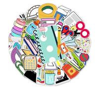 CWPFVQA 100 Hojas De Pegatinas Creativas, Multicolor, Papel, Lámina, Dibujos Animados, Vidrio, Casual, Variado, Para Regreso A La Escuela, Introducción A La Escuela, Inscripción Escolar