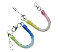 CWPFVQA 2 Llaveros Elásticos En Espiral, Hebilla De Cordón Retráctil, Hebilla De Cordón Antipérdida, Hebilla De Cordón Elástico De Plástico, Hebilla De Cordón Multifuncional