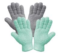 CWPFVQA 2 pares de guantes de eliminación de polvo de microfibra para limpieza de hogar, plantas absorbentes y reutilizables