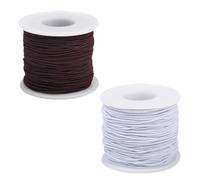 CWPFVQA 2 Rollos De Cordón Elástico Hilado con Núcleo, Pulsera Elástica, Pulsera De Nailon Elástico, Pulsera De Cuerda Náutica Elástica, Pulsera De Nailon Elástico