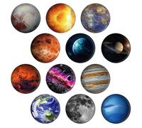 CWPFVQA 24 Imanes Planetarios, 12 Estilos, Decoración Creativa del Hogar, Patrones Planetarios Interesantes, Series Planetarias, Imanes Hermosos Y Prácticos