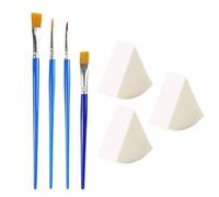 CWPFVQA 3 Esponjas De Maquillaje, 4 Pinceles para Pintar, Esponja Triangular para Pintar La Cara, Esponja De Maquillaje, Pincel para Pintar La Cara, Juego De Pintura Artística