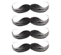 CWPFVQA 4 Piezas Barba Artificial, Bigote Negro, Barba Falsa Adhesiva, Barba Falsa para Hombres, Barba Retro De Los Años 80, Adecuada para Cosplay, Maquillaje
