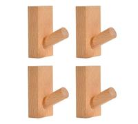 CWPFVQA 4 Piezas Ganchos Rectangulares con Pegamento, Ganchos De Madera, Ganchos Sin Perforaciones, Ganchos De Pared Autoadhesivos, Percheros De Pared, Accesorios para El Hogar