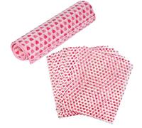 CWPFVQA 50 Hojas de papel de hornear, rosa, 25 x 21,5 cm, moderno, resistente al aceite, con patrón de corazón, para envasado de alimentos y proyectos de manualidades
