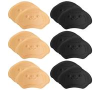 CWPFVQA 6 Pares De Pegatinas Para Zapatos Para Niños, Pegatinas Anticaída Y Antidesgaste, Para Tacones Suaves, Algodón, Malla Y Silicona, Color Piel Y Negro, 9 X 5 Cm