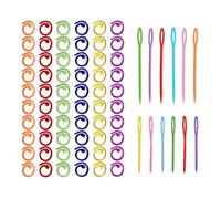CWPFVQA 60 Hebillas Para Marcadores De Tejer, 10 Agujas De Tejer, Kit De Tejido Unisex Adulto, Modern, Talla Única, No Plegable