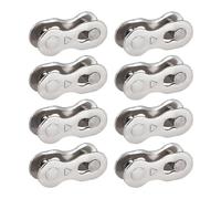 CWPFVQA 8 Pares De Hebillas Mágicas para Cadena De Bicicleta De Montaña, Cadena Rápida Plateada para Bicicleta De Carretera, Cadena De Velocidad para Bicicleta, 8 Velocidades