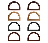CWPFVQA 8 Uds Asas En Forma De D, Asas De Bolsas De Madera, Asas Semicirculares De Plástico, Asas De Bolsas Artesanales DIY, Accesorios para Bolsas