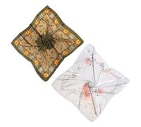 CWPFVQA Bufandas Florales, Pañuelos para La Cabeza y Cuello, Bufandas Elegantes, Accesorios De Vestir para Mujeres Adultas, Multicolor, Floral, Seda Simulada, Suelto, Talla L, 15x20 cm