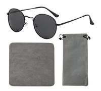 CWPFVQA Gafas De Sol Redondas De 1 Pieza Con Paño Para Gafas De 1 Pieza, Bolsa Para Gafas De 1 Pieza, Gafas De Sol Retro Redondas, Gafas De Sol De Moda, Gafas De Sol Polarizadas, Gafas De Sol Unisex