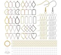CWPFVQA Juego De Ganchos para Pendientes De Oro Y Plata De 340 Piezas, Accesorios para Hacer Joyas, Accesorios para Hacer Joyas, Ganchos para Pendientes para Hacer Joyas