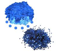 CWPFVQA Lentejuelas Redondas De 50G, Lentejuelas De Estrella De 30G, Confeti Azul, Decoración De Confeti De Mesa Brillante, Accesorios para Fiesta De Boda