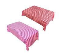 CWPFVQA Mantel A Cuadros Rosa Y Blanco, A Rayas Rosa Y Blanco, Impermeable Grueso, Decorativo Para Mesa De Comedor, Adecuado Para Picnics, Fiestas