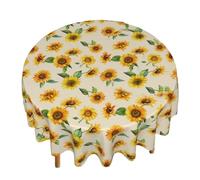 CWPFVQA Mantel De Girasol De 1 Pieza, Mantel Redondo Floral, Mantel con Estampado Impreso, Mantel Decorativo para Mesa De Comedor, Accesorios para Mesa De Centro