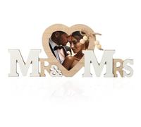 CWPFVQA Marco De Fotos De Amor De 1 Pieza, Adornos De Marco De Fotos En Forma De Corazón De Mr & Mrs, Marco De Fotos De Pareja, Manualidades De Aniversario, Aniversarios