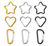 CWPFVQA Mosquetones De Estrella De 3 Piezas, Mosquetones De Aluminio, Ganchos para Mochila, Accesorios para Exteriores