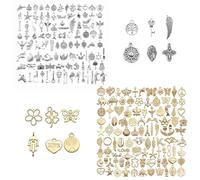 CWPFVQA Pack De 2 Colgantes De Metal, Colgantes De Pulsera, Colgantes De Oro, Colgante De Cadena De Oro, Juego De Colgantes De Oro, Fabricación De Pulseras Colgantes