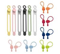 CWPFVQA Paquete De 12 Bridas para Cables, Incluidas 6 Bridas para Cables, Correas Coloridas para Sujetar Cables, Bridas para Cables, Adecuadas para Organizar Auriculares, Cables De Datos Y Cables