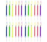 CWPFVQA Paquete De 24 Velas con Llamas De Colores para Pastel, Accesorios Decorativos y Vela Creativa