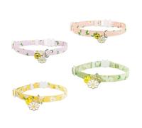CWPFVQA Paquete De 4 Collares para Mascotas Daisy, Collar para Mascotas Acoplable, Collar para Perros Y Gatos Pequeños, Collar De Flores Lindo, Collar para Perros Ajustable