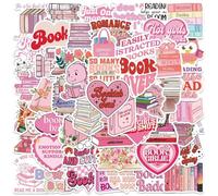 CWPFVQA Paquete De 50 Pegatinas para Libros De Graffiti Rosa, Diseño De Graffiti Rosa, Impermeables Y Resistentes Al Desgaste, Fáciles De Aplicar, Adecuadas para Decoración De Cuadernos Y Libros.