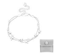 CWPFVQA Pulsera De Mariposa De 1 Pieza Y Bolsa De Joyería De 1 Pieza, Pulsera De Doble Capa, Pulsera Ajustable, Pulsera De Mariposa Elegante, Pulsera De Mujer