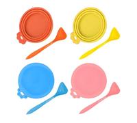 CWPFVQA Tapas de sellado de 4 piezas, cucharas de 4 piezas, tapas de latas, tapas de latas de comida para perros, tapas reutilizables, tapas de latas de comida para mascotas