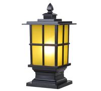 CWVYKNP Farol De Columna Estilo Granja Para Exteriores, Acabado Negro Farol De Porche Impermeable Con Base De Montaje, Lámpara De Columna De Aluminio Para Decoración De Jardín Y Patio