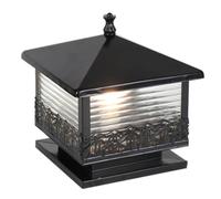 CWVYKNP Farol De Jardín Para Exteriores Farola Vintage De Estilo Rústico Con Montaje En Muelle Farola De Pilar Con Acabado En Bronce Oxidado Farol Grande Impermeable Con Tapa