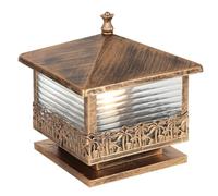 CWVYKNP Farol De Jardín Para Exteriores Farola Vintage De Estilo Rústico Con Montaje En Muelle Farola De Pilar Con Acabado En Bronce Oxidado Farol Grande Impermeable Con Tapa