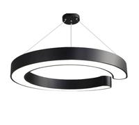 CWVYKNP Lámpara Colgante Circular LED Empotrable Con Anillo Redondo Negro Lámpara De Techo De Luz Fría Para El Hogar, Oficina, Vestíbulo, Isla De Cocina, Cafetería. Longitud Del Cable 47 Pulgadas.