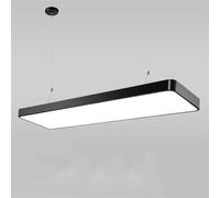 CWVYKNP Lámpara Colgante LED Industrial Moderna Para Oficina, Tira Rectangular Negra, Lámpara De Techo Contemporánea Empotrada Para Cocina, Comedor, Dormitorio, Isla Cocina, Cafetería