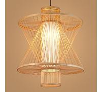 CWVYKNP Lámpara Colgante Multicapa De Bambú, Tipo Farol, Araña Lámpara De Jaula De Estilo Industrial Retro Lámpara Colgante Natural De Estilo Japonés Asiático Para Dormitorio, Sala Estar