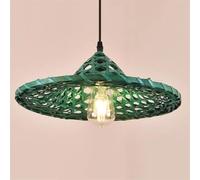 CWVYKNP Lámpara Colgante Retro Con Forma De Sombrero, 1 Luz, Estilo Rústico Bambú