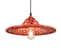 CWVYKNP Lámpara Colgante Retro Con Forma De Sombrero, 1 Luz, Estilo Rústico Bambú