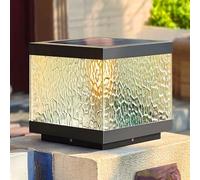 CWVYKNP Lámpara De Columna Moderna De Vidrio De Gran Tamaño Luces Solares Para Cercas De Exterior Lámpara De Columna Con Encendido Y Apagado Automático Para Ajustar La Luz Cálida Y Fría