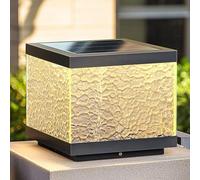 CWVYKNP Lámpara De Columna Moderna De Vidrio De Gran Tamaño Luces Solares Para Cercas De Exterior Lámpara De Columna Con Encendido Y Apagado Automático Para Ajustar La Luz Cálida Y Fría