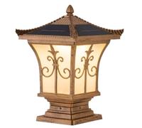 CWVYKNP Lámpara De Pilar Solar Regulable De Estilo Europeo Luces Solares Para Postes De Cerca De Granja Iluminación Nocturna Con 4 Modos De Encendido Y Apagado Automático Lámpara Poste Exterior