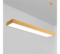 CWVYKNP Lámpara De Techo Colgante LED Para Vestíbulo De Oficina En Casa Lámpara De Isla Lineal Industrial Con Detalles En Aluminio, Vetas De Madera Lámpara De Techo Alta Ajustable Empotrada