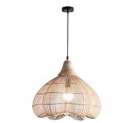 CWVYKNP Lámpara De Techo Colgante Única Sobre Mesa Aparato De Iluminación De Decoración Interior Y Exterior Para Restaurante De Estilo Rústico Lámparas Colgantes De Ratán Tejido A Mano, Lámpara