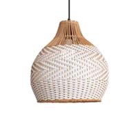 CWVYKNP Lámparas De Techo De Ratán Blanco Para Isla De Cocina, Pantalla De Lámpara De Dormitorio De Estilo Japonés Lámparas Colgantes Redondas Hechas A Mano Para Comedor, Sala De Estar