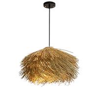 CWVYKNP Pantalla De Lámpara Tejida De Vid De Hierba Única Lámparas Colgantes Tipo Nido De Pájaro Lámpara De Techo LED Lámpara Colgante Grande con Cordón Ajustable para Sala De Estar, Base E26/E27