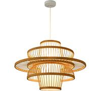 CWVYKNP Sombras De Araña De Bambú Pantalla De Lámpara De Pergamino De Imitación China Lámpara Colgante Blanca Simplicity para Comedor Preciosa Lámpara De Techo Grande para Salón, Dormitorio, 60cm