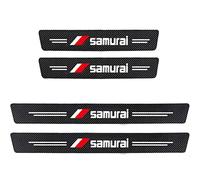 CWWHY 4 Piezas Pegatina Para Umbral de Coche para Suz-uki Samurai, Fibra Carbono, Antidesgaste, Antiarañazos - Fuerte Capacidad Adhesiva