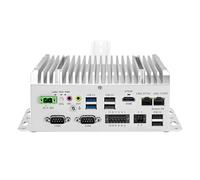 CWWK Mini PC Fanless, Computadora Mini Industrial, CPU J6412, 2 x COM RS232/RS485/RS422, PC Micro Empotrable en Riel DIN, 2 x LAN Gigabit, SIN RAM/SSD/SO, GPIO, SIM, 9-36V