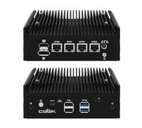CWWK Mini PC Fanless Ryzen 5 5500U Firewall Appliance, 4 Port i226-V 2.5GbE LAN OPNsense Mini Computer, F16 Micro PC NO RAM/SSD/OS, PCIe3.0 x4, USB-C, 3-Display, MicroSD, M.2 E-Key