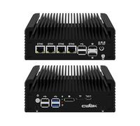 CWWK Mini PC N100 Firewall Appliance, Fanless Mini Computer with 4 Port i226-V 2.5GbE LAN, F2 OPNsense Micro PC 8GB DDR5 RAM 128GB NVMe SSD, 2*HD+DP+Type-C 4K Display, TF, AES-NI