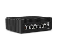 CWWK Mini PC Pentium 8505 Firewall Appliance, 6 Puertos LAN i226-V 2.5GbE, Mini PC OPNsense F17 Sin Ventilador Sin RAM/SSD/OS, PCIe 3.0 x4, USB-C, 3 Pantallas, MicroSD, M.2 E-Key